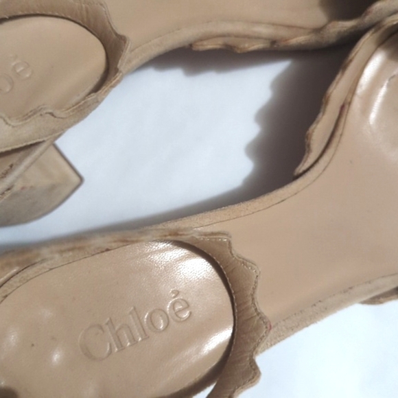 Chloe Pink Scalloped Heels - Picture 9 of 13